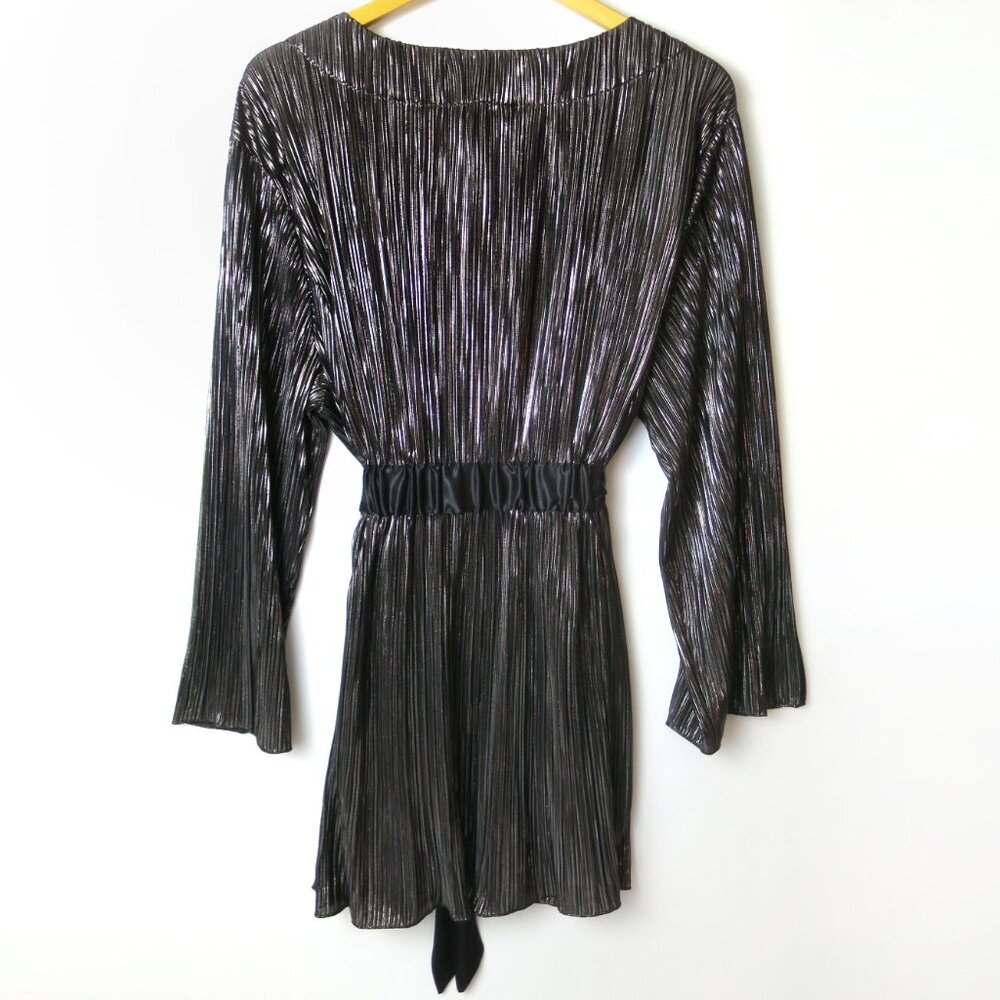 Smash + Tess Tasia Blouse Black Metallic Belted Top Size XL - 2XL - Picture 5 of 9